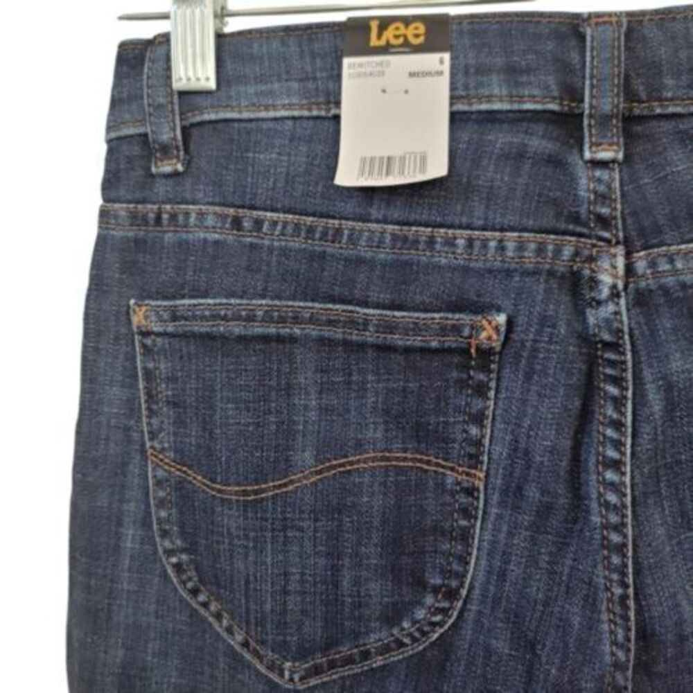 Lee Bewitched 5 Pocket Straight Leg Dark‎ Wash Denim Jeans Size 6 NWT Tapered - Picture 10 of 16